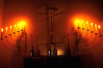 Cross and candles