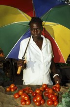LOCAL WOMAN SELLING FRESH VEGETABLES, MALAWI