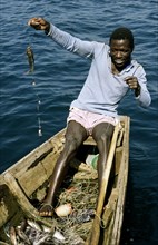 FISHERMAN, LAKE TANGANYIKA, ZAMBIA
