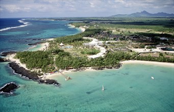 AERIAL VIEW OF LE COCO BEACH HOTEL, MAURITIUS