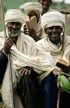 MEN AT FUNERAL, GONDOR HILLS, ETHIOPIA