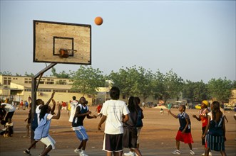 Woman's basketball match, Korofina Nord, Rue 1145, Bamako, Mali