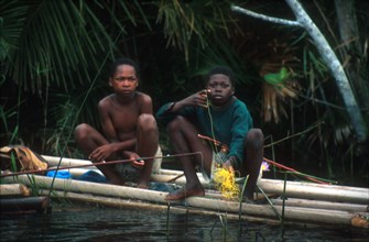 two boys fishing