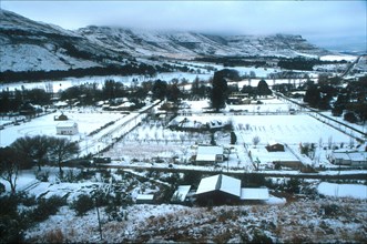 the town of Clarens in the snow