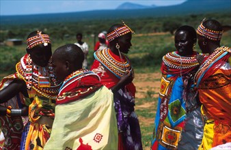Samburu young woman in traditional dress