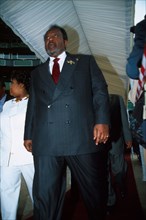 The launch of the African Union at the Absa Stadium in Durban, South Africa, July 9, 2002. The