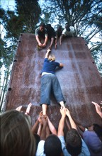 Team building - climbing a wall