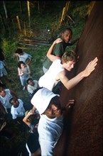 Team building - climbing a wall