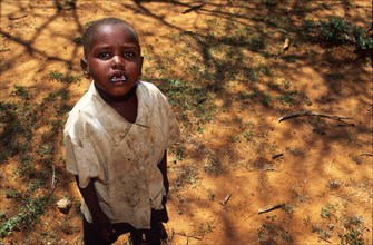 Samburu child in Western clothing
