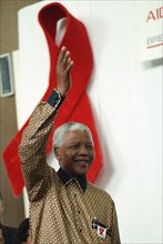 Nelson Mandela lors de la Journée mondiale de la Femme