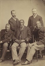 Chiefs Bathoen, Sebele, and Khama  with Rev. Lloyd and Rev. Willoughby, 1895