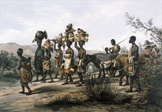 Baines, Xhosa on Trek, carrying their belongings