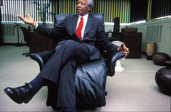 Nelson Mandela lors d'une interview, 1996