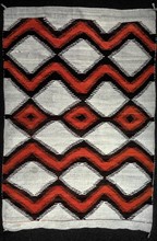 Couverture Navajo, confectionnée en laine
Dimensions : 127 x 188 cm
XIXe siècle