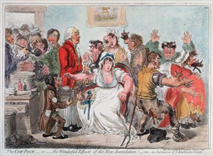 Scène de vaccination contre la variole par inocculation de la vaccine, 1802