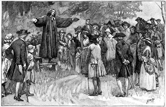 George Whitefield (1714-1770) preaching in the open air