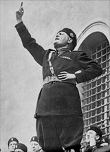 Benito Mussolini calling the conscripts