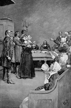 Procès d'une sorcière, 17e siècle Amérique puritaine