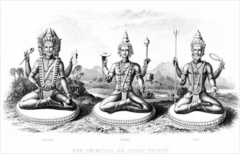 The Hindu Trinity: Brahma, Vishnu and Shiva