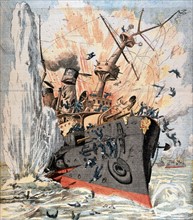 Russo-Japanese War 1904-1905: Russian ironclad  'Petropavlosk' sunk by Japanese torpedo