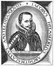 Gravure représentant Jacob van Heemskerck (1567-1607) officier de marine et explorateur hollandais