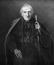 Litographie représentant John Henry Newman (1801-90) âgé. Pasteur et théologien anglais