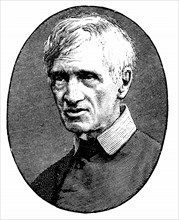 Engraving showing John Henry Newman  (1801-90) in old age. British scholar and theologian