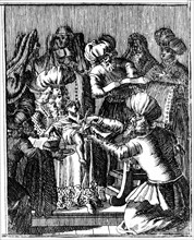 Engraving showing a ceremony of Circumcision
