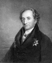 Engraving showing Johann Wolfgang von Goethe