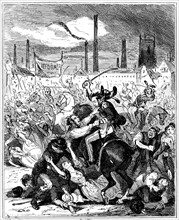 Le massacre de Peterloo a Manchester, Angleterre, le 16 aout 1819