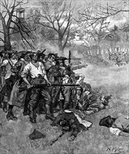 Guerre d'Indépendance des Etats Unis d'Amérique : Lexington Green - 38 patriotes américains affrontent les troupes anglaises