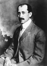 Photograph showing Orville Wright (1871-1948) American aeronautical pioneer, younger of the Wright brothers