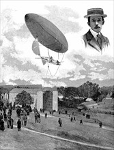 Alberto Santos-Dumont (1873-1932), pionnier bresilien de l'aviation, le 19 octobre 1901