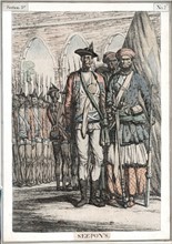 Troupes d'indiens cipayes employes par la East India Company