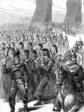 Franco-Prussian War 1870-1871, German troops marching into Paris