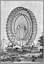 La Grande Roue lors de l'exposition universelle de 1893 a Chicago