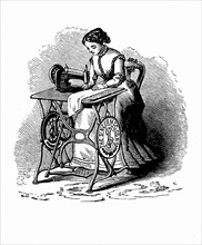 Sewing machine by Isaac Merritt Singer (1811-1875), treadle version