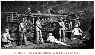 La foreuse sur rails a air comprime de Germain Sommeiller (1815-1871)