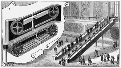 Escalator at the Pennsylvania Railroad Company's Cortland Street Station, New York