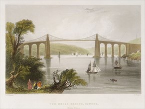 Pont suspendu du detroit de Menai invente par Thomas Telford