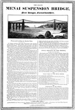 Telford's suspension bridge joining Welsh mainland and Angelsea,  built between 1820 and 1826