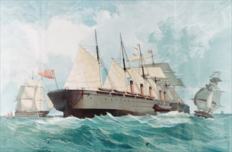 Le grand navire a vapeur "Great Eastern" de I.K. Brunel