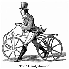 A Dandy-Horse or Draisienne of the type fashionable in about 1820