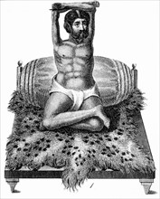 Purana Puri, a Fakir or holy man, whose mode of devotional discipline was the elevation of his arms above his head