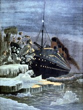 SS Titanic colliding with an iceberg 14 April 1912