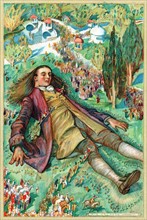 Lemuel Gulliver, ramené à terre après une mutinerie reprend conscience et se retrouve prisonniers des Liliputiens