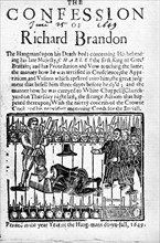 Exécution de Charles Ier d'Angleterre en 1649 par Brandon (†1649) bourreau d'un certain nombre de royalistes ainsi que du Roi