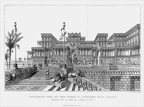 Reconstruction de la façade nord-est du Palais de Sennacherib († 681 av. J.C.), Roi d'Assyrie