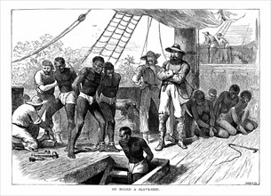 Prisonniers embarquant sur un vaisseau négrier