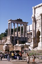 Ruines du Forum et du Temple de Saturne à Rome